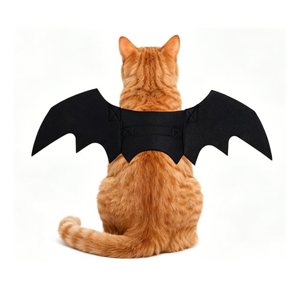 Halloween Pet Bat Wings Costume, Cute Cosplay Dress-Up Accessories for Cats and Puppies, Pet Bat Wing Decor with Collar for Halloween Party