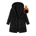 thumbnail image 3 of Winter Coats for Women Long Plush Hooded Soft Fleece Zip-Up Jacket with Pockets,Warm Winter Outerwear for Casual Wear, 3 of 6