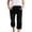 Black, variant on Girls Casual Capri Pants Straight Leg Cropped Denim Pants High Waisted Drawstring Jean Capris with Pockets