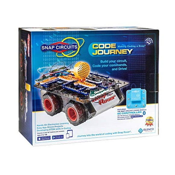 Snap Circuits Code Journey, Build Your Circuit, Code Your Commands, and Drive, Bluetooth Controlled, STEM Building Toy for Ages 8 to 108