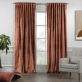 thumbnail image 2 of 3S Brother's Burnt Orange Extra Long Shiny Velvet Curtains Luxury Colors Light Blocking Hang Back Tab & Rod Pocket 1 Panel Curtain 5-30 Ft Home Décor Custom Made Drapes -Made in Turkey(100"W X 264"L), 2 of 6