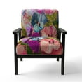 thumbnail image 3 of Designart "Colorful Pink Purple Flowers" Upholstered Traditional Accent Chair and Arm Chair, 3 of 5