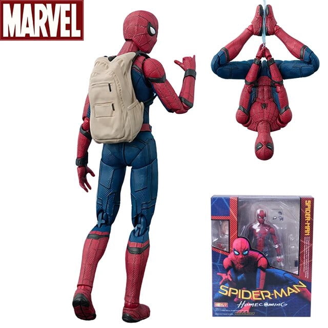 SHF-figura de acción de Spiderman para niños, modelo articulado de Spiderman, versión lejos de casa, juguetes de regalo para novio LIUWENJING unisex