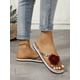 thumbnail image 5 of Ladies' Simple And Casual Summer Red Floral Fashionable Flip Flop Sandals, Slip-Resistant And Comfortable Flat Beach Outside Wear, 5 of 5