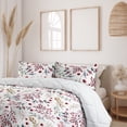 thumbnail image 2 of Ambesonne Christmas Down Alternative Quilt Comforter, Winter Branches New Year, Full, Pale Maroon Grey Teal, 2 of 5