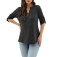 thumbnail image 6 of MEICHEN Women's Plus Size Tops 3/4 Roll Sleeve Shirts V Neck Blouses Top Summer Fashion Clothing for Women, 6 of 7