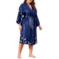 thumbnail image 1 of Women Kimono Robes Leaves Printed Cover Ups Plus Size Nightgown, 1 of 6
