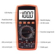 Backlit Digital Multimeter with Large LCD Display, Measures DCV, ACV, DCA, ACA, Inductance, Frequency, Temperature in Celsius, Capacitance, Resistance