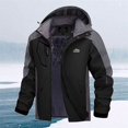 thumbnail image 2 of Tiweut Jackets for Womens Male Warm Climb Color Matching Ski Hooded Long Sleeve Windproof Multifunctional with Pocket Tops Black,7XL, 2 of 3