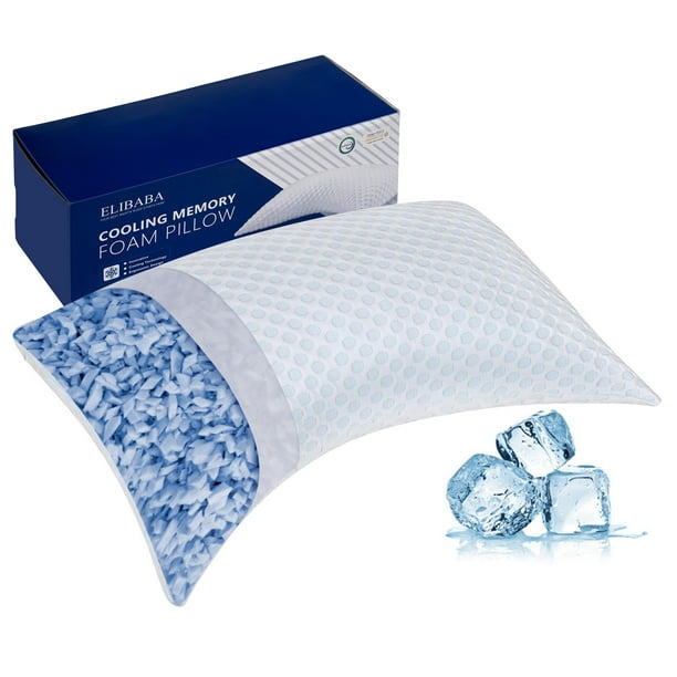 Cooling Shredded Memory Foam Bed Pillows Adjustable Firm Support Pillow