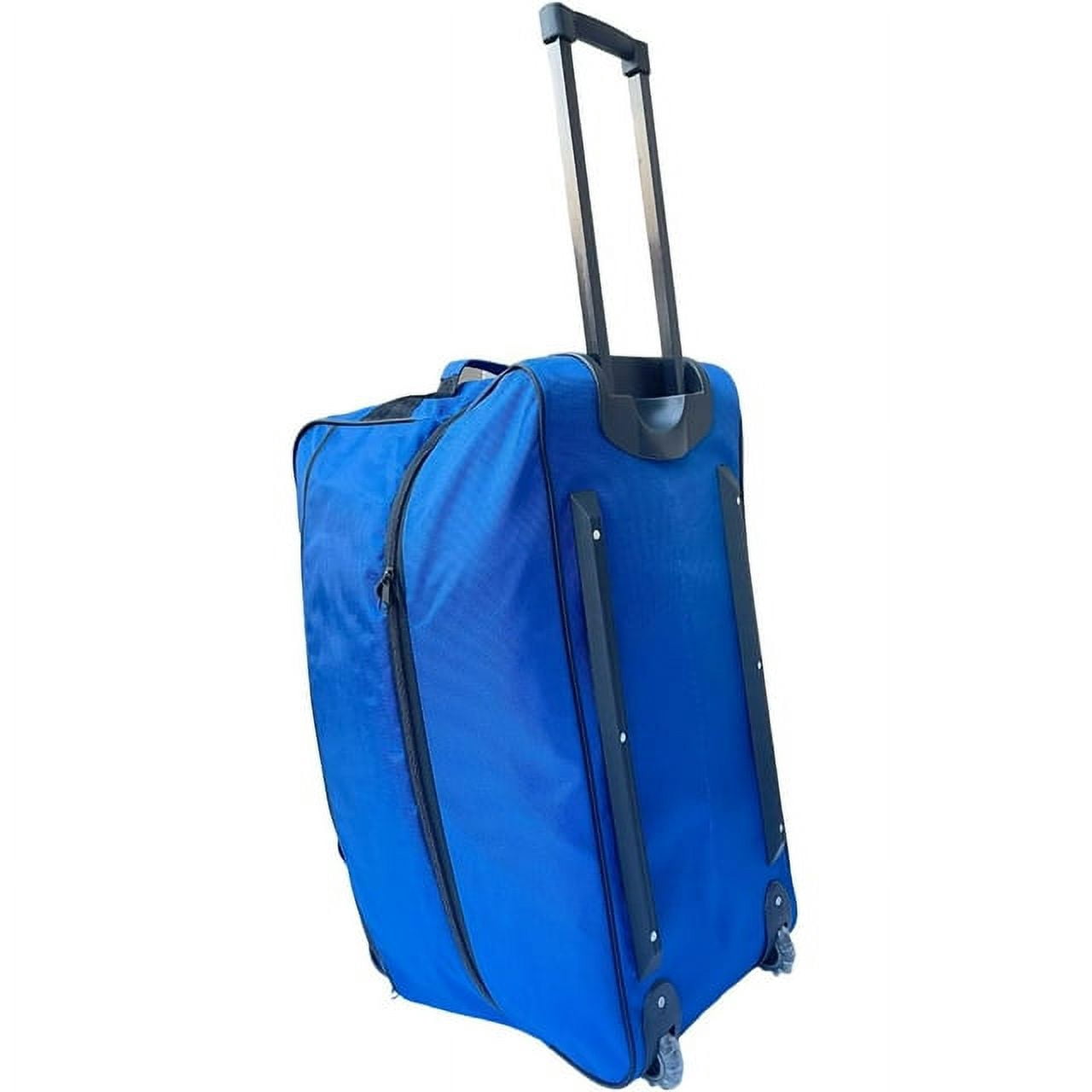 X Factor 28" Rolling Duffel Bag, Blue, Multi-Pocketed, Heavy-Duty, Collapsible, Telescoping Handle - Effortless Travel