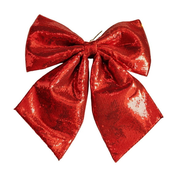 geerera Christmas Sequins Glitter Bow, 14"x16" Glitter Bow Tie Christmas Decor, for Tree Accessories, Wreath Decoration, Party Door Hanging