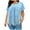 Light Blue, variant on Fesfesfes Oversized Tees for Women's Summer Temperament Lace Patchwork Mesh Printed Plus Size T-shirt Top Gym Tops 14(XXXL)