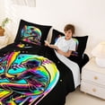 thumbnail image 3 of Castle Fairy Sport Baseball Gamer King Sheets 4pcs, Neon Ice Cream Drip Bedding, Black Green Yellow,1 Fitted Sheet, 1 Flat Sheet and 2 Pillowcases, 3 of 6