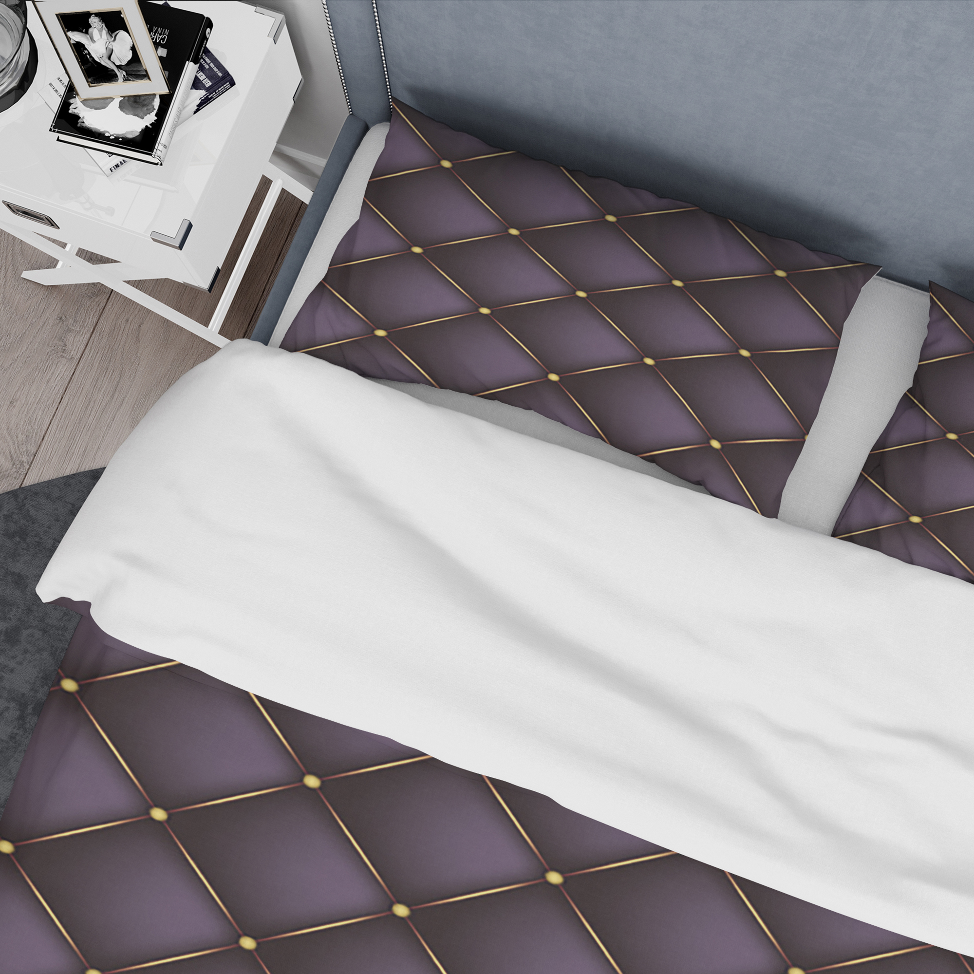 Designart 'Quilted pattern' Mid-Century Modern Duvet Cover Set