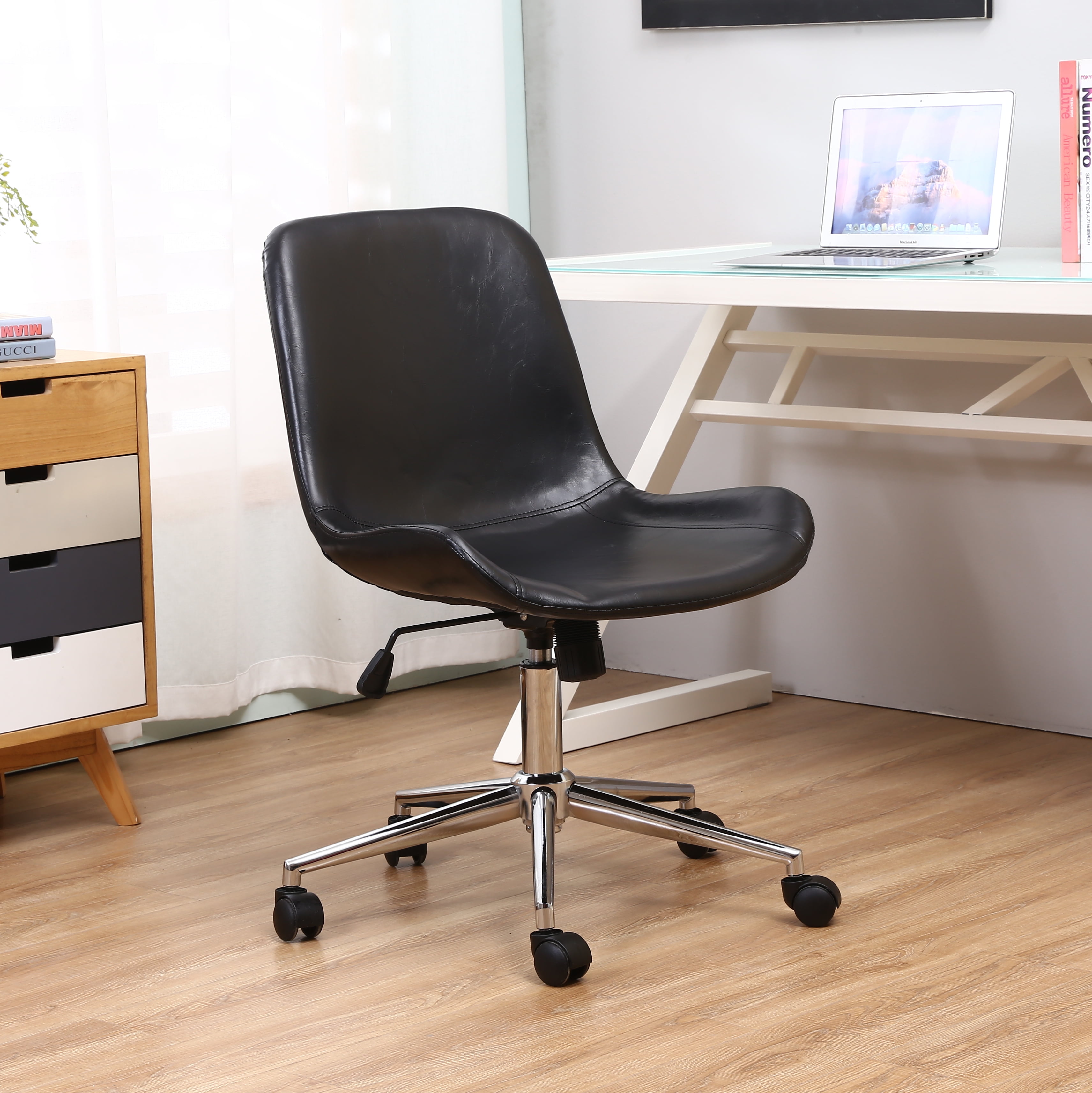 Roundhill Furniture Nordland Faux Leather Upholstery Adjustable Swivel