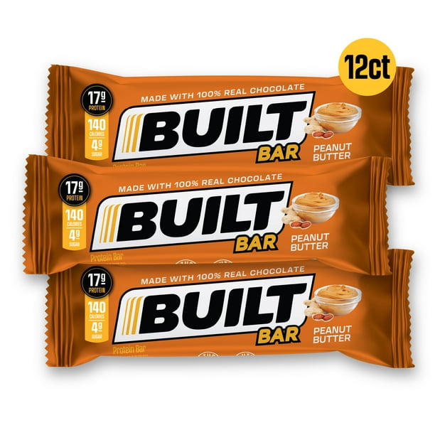 Built Bar Protein Bar, Gluten Free, Low Sugar, Low Cal, Peanut Butter
