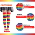 thumbnail image 3 of Set de disfraces Barrlves, 4 juegos de calcetines y guantes a rayas para mujer, 3 of 7