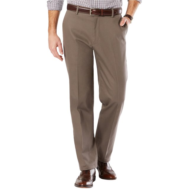 Dockers - Pantalones chinos elásticos para hombre, color marrón, 34 de ancho x 32 de largo