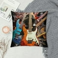 thumbnail image 2 of Nawypu  Music Throw Pillow Cover Instruments Kinds of Guitar Musical Theme Decorative Pillow Case Home Decor Square Pillowcase, 2 of 5