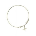 thumbnail image 2 of 8 inch Round Double Loop Bangle Bracelet w/ St. Brigid Cross in Gold-Filled, 2 of 3