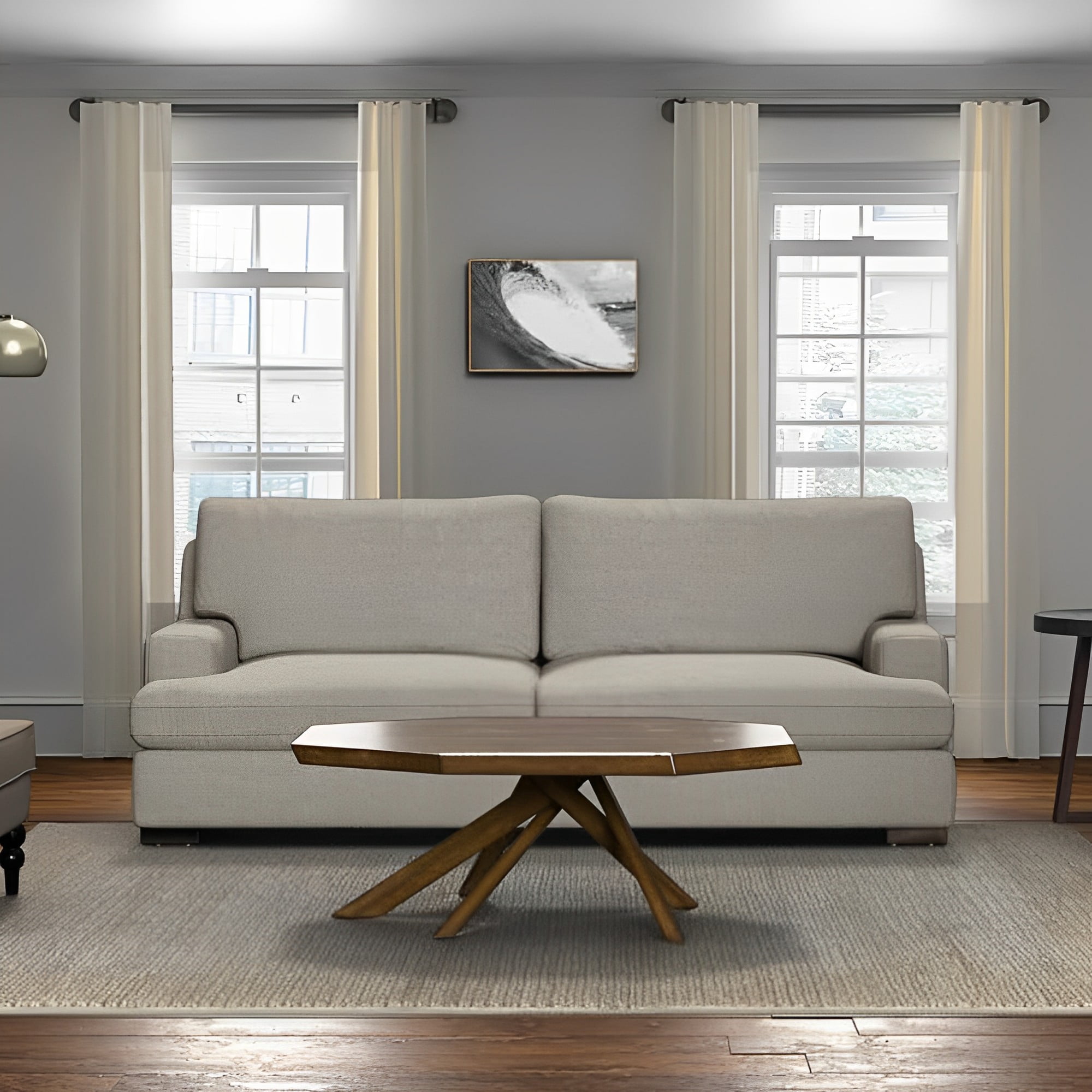 Posh Pollen - Stowe Octagon Solid Wood Coffee Table - Walnut