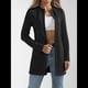 thumbnail image 5 of Chaqueta Elegante de Mujer con Abertura Frontal, Cuello Redondo, Larga, Informal, Elegante, para Exteriores. Negro L, 5 of 8