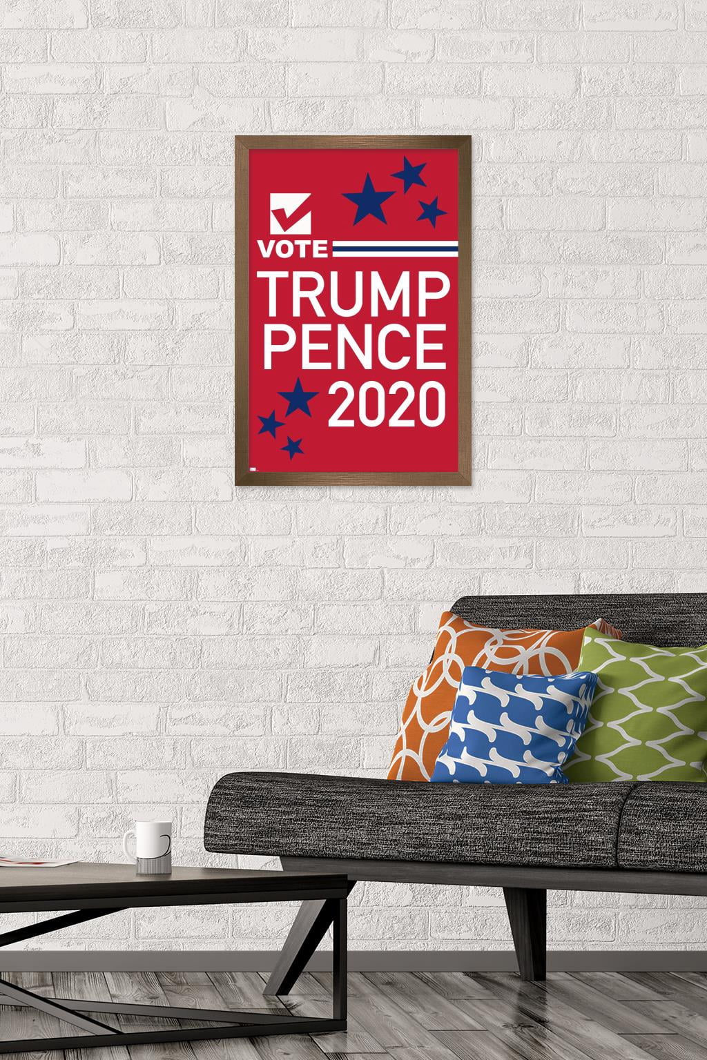 Trends International Vote - Trump/Pence 2020 Wall Poster 16.5" x 24.25" x .75" Bronze Framed Version