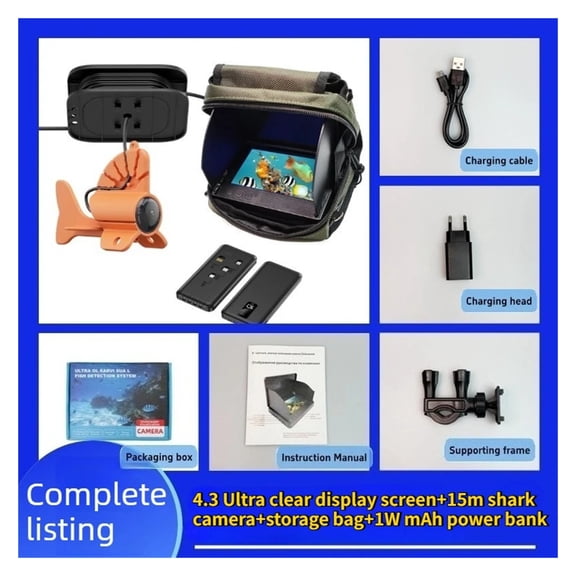 4.3/5 Inch Underwater HD Fish Finder Camera with 10000mAh Power Bank