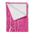 thumbnail image 2 of Hello Sunshine Soft Flannel Fleece Throw Blanket, Calligraphy Design with Laurel Leaves Abstract Pink Background Hand Drawn, Cozy Plush for Indoor and Outdoor Use, 60" x 80", Pink White, by Ambesonne, 2 of 5
