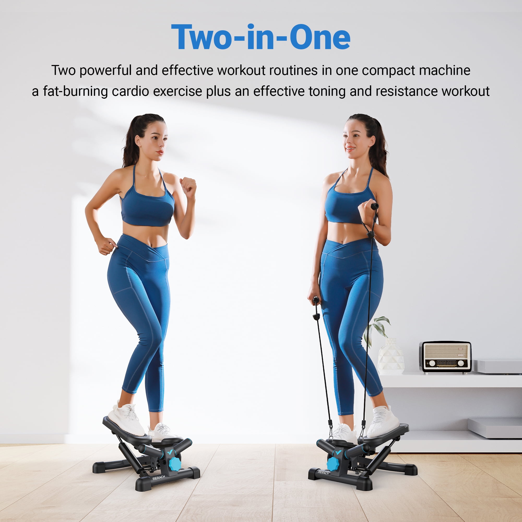 MERACH Steppers for Exercise at Home, 330lbs Capacity Portable Mini Stair Stepper for Home & Office Use, Foot Pedal Exerciser, Compact Fitness Equipment