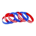 thumbnail image 1 of CIMAXIC Silicone Wrist Band 20pcs Sports Silicone Bracelet Personality Simple Star Pattern Wrist Band Hand Rings Decoration Fashion Band Set (Red+Blue),3.54"X0.47"X0.2", 1 of 4