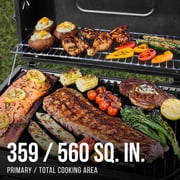 Expert Grill Charcoal Grill, 24 Inch Heavy Duty Charcoal Grill with Wheels, Black