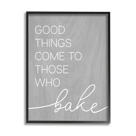 Stupell Industries Those Who Bake Kitchen Phrase Graphic Art Black Framed Art Print Wall Art, Design by Lil' Rue