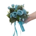 thumbnail image 4 of Wedding Bouquets for Bride, Silk Roses Bridal Wedding Hand Bouquet Bridesmaid Holding Artificial Fake Flowers, 4 of 8