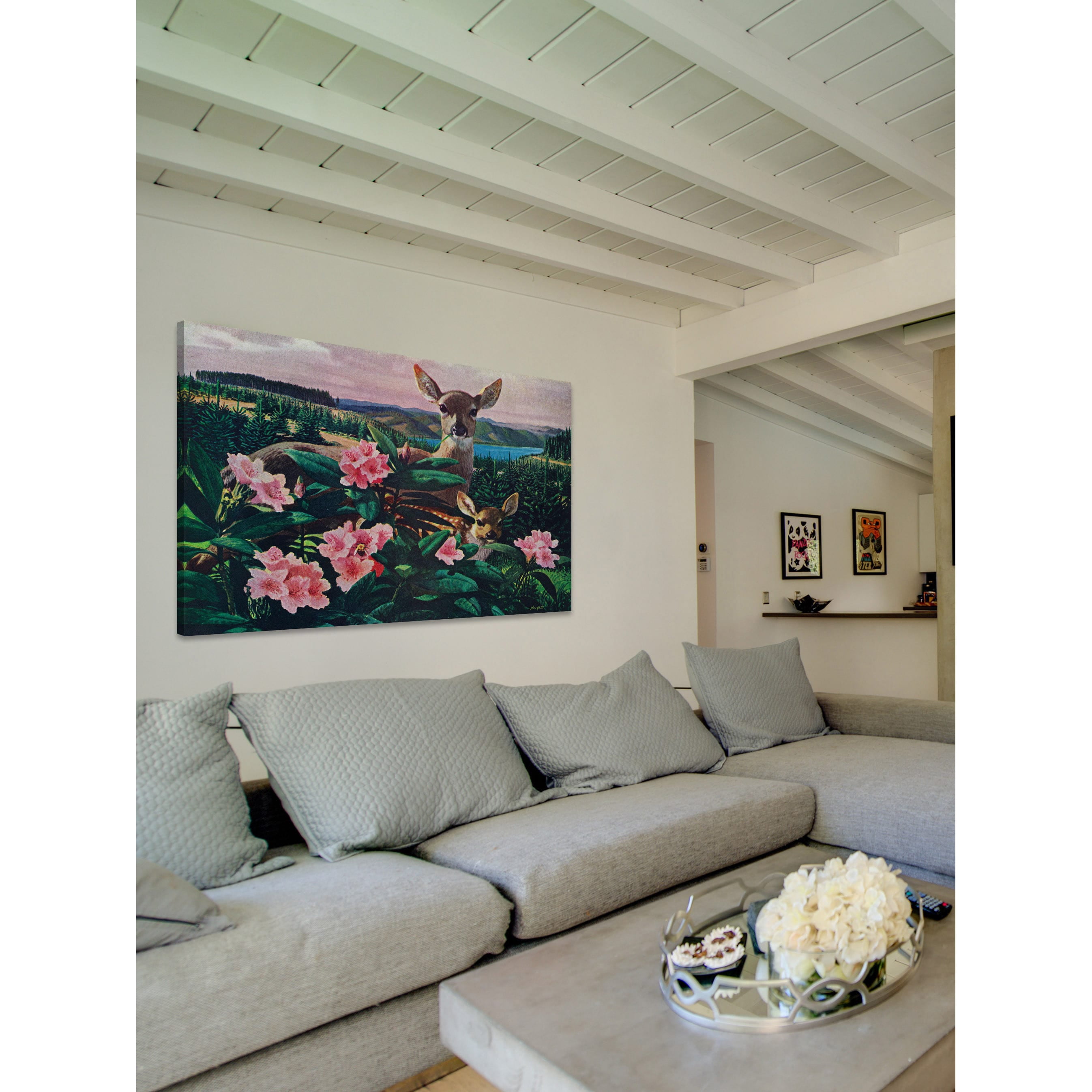 Marmont Hill "Doe and Fawn" Painting Print on Wrapped Canvas