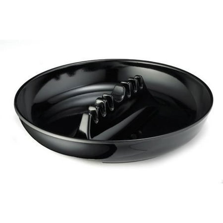 Round Ashtray - Restaurant Style Large Round Melamine Cigarette Cigar Ashtray - Tabletop Black