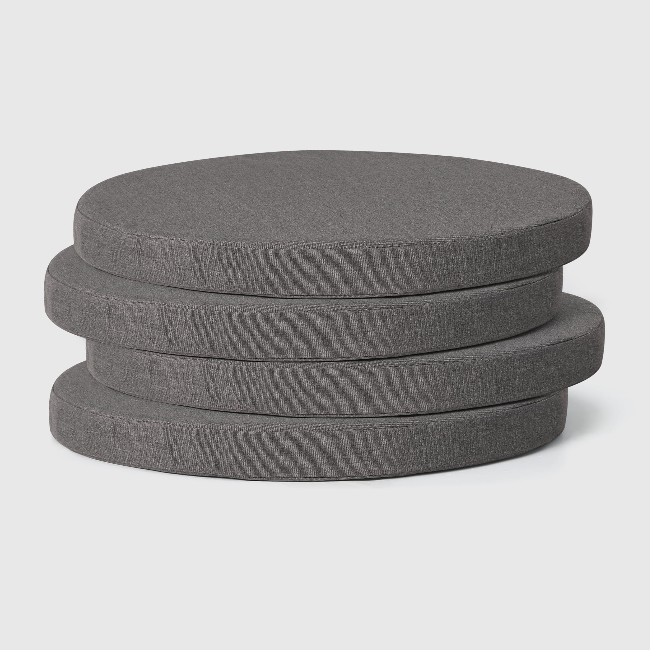 WestinTrends Solace Outdoor Patio Kitchen Dining Chair Round Seat Cushions Set of 4, 16" x 16", Grey