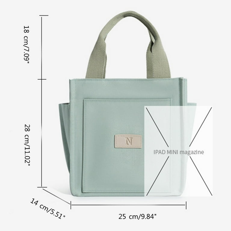 FENOHREFE Convenient Canvas Lunch Bag with Multiple Compartments