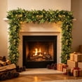 thumbnail image 5 of Lighted Christmas Pine Garland, Artificial Norfolk Leaves and Mixed Evergreen Sprigs with Soft Rubber Texture, Holiday Decor for Fireplace/Mantel/Table/Staircase, Indoor Holiday Display, Green-M, 5 of 5