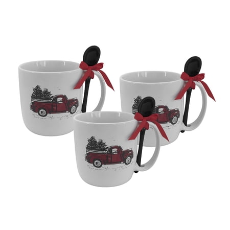 Holiday Time 3pk Mug with spoon