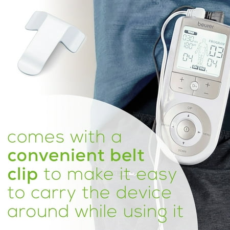 Beurer TENS Unit Muscle Stimulator for Pain Relief - TENS Machine with Adjustable Intensity Levels - Electronic Muscle Stimulator with TENS Unit Pads, EM44