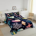 thumbnail image 3 of Erosebridal Colorful Conch Starfish Comforter Sets Queen Size, Underwater World Coral Comforters & Duvets, Reversible 3-Piece, 3 of 8