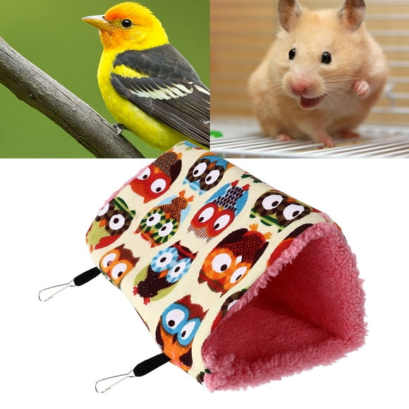 Pet Parrots Hammock, Winter Warm Bird Nests Plush Snuggle House Hanging Hideaway Cave Bed Tent Toy, Pet Hut House Bed Cage Tent With Hooks For Sun Conure Green Cheek Parakeets