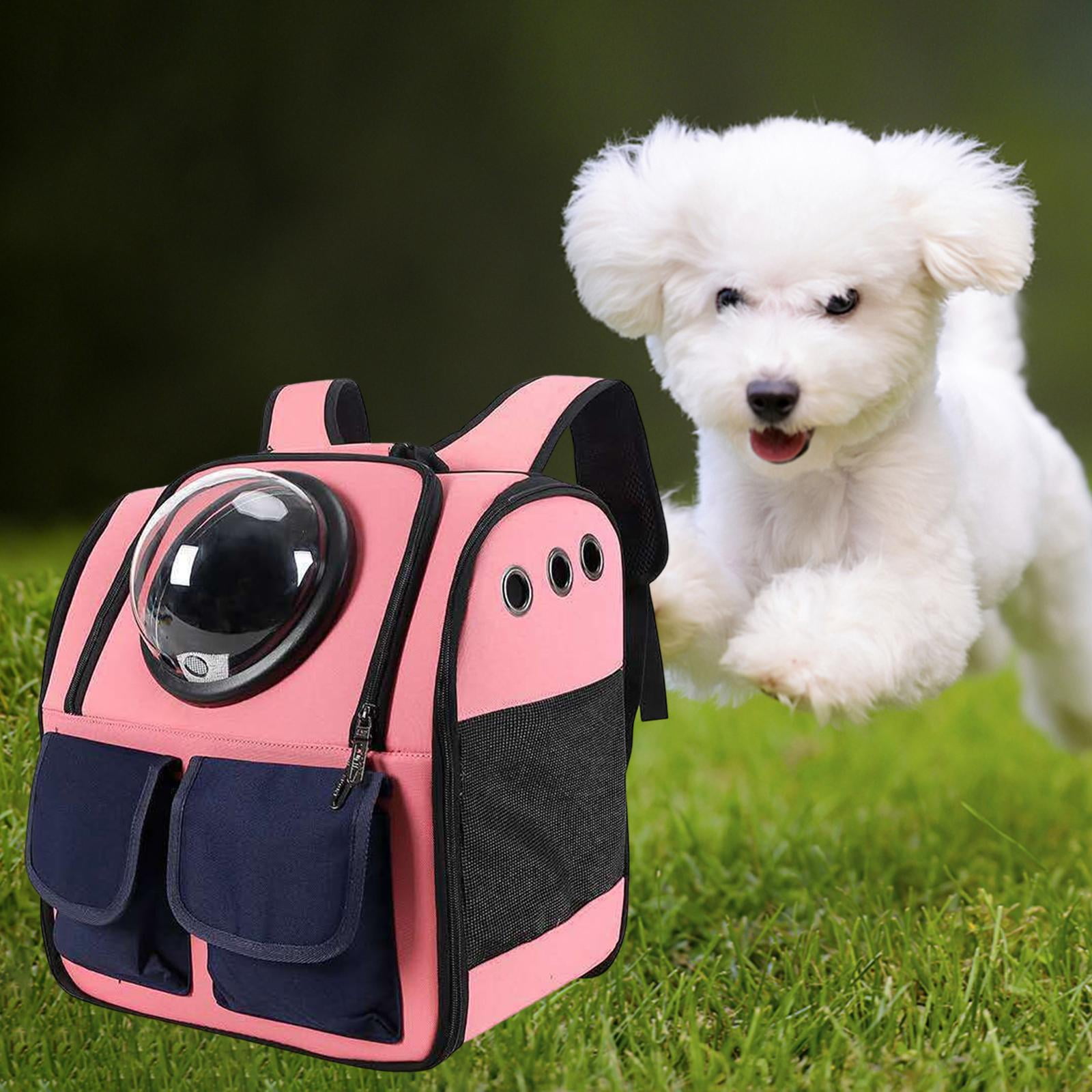 Bvdfgk Pet Carrier Backpack Dog Backpack Mesh Breathable Backpack Cat Dog Carrier Space Pink