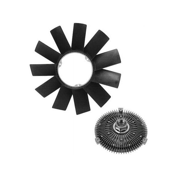 Fan Clutch and Fan Blade Kit 2 Piece - Compatible with 2001 - 2005 BMW 325i 2002 2003 2004