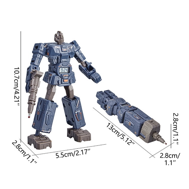PVCS Children's Deformation Toy Deformation Pen Robot Electronic Time Pen Rotatable Two-in-One Toy Gift for Kids