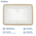 thumbnail image 2 of Lavabo de baño Dcolora rectangular 40,64 x 30,48 cm de porcelana blanca, 2 of 8