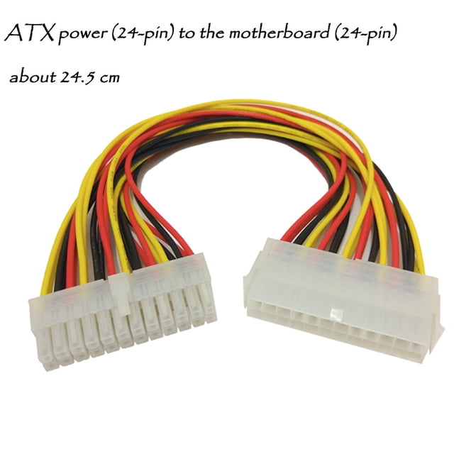 WIFKLSIIPG 24Pin Power Extension Cable ATX PC PSU Male and Female Port M/ F Expander 24.5cm