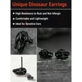 thumbnail image 4 of FaithHeart Black Dinosaur Stud Earrings for Men Stainless Steel Dino Earrings Studs Cartilage Tragus Piercing Jewelry Gifts for Dad Grandpa Fathers Day, 4 of 11